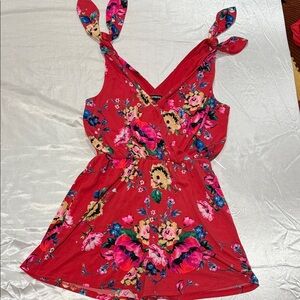 Express Red Floral Dress